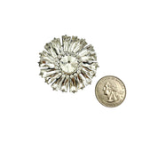 Sparkling Baguette Crystal Sunburst Brooch (1.75x1.75in)