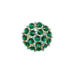 Sparkling Clear Crystal Dome Cluster Brooch (1.75x1.75in)