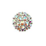 Sparkling Clear Crystal Dome Cluster Brooch (1.75x1.75in)