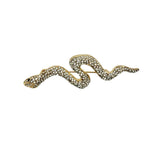 Rhinestone Snake Pin Brooch in Silver or Gold Tone (0.75x3in)