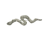 Rhinestone Snake Pin Brooch in Silver or Gold Tone (0.75x3in)