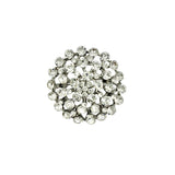 Round Crystal Floral Bunch Brooch (1.75x1.75in)