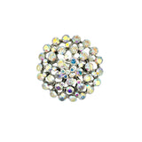 Round Crystal Floral Bunch Brooch (1.75x1.75in)