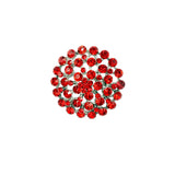 Round Crystal Floral Bunch Brooch (1.75x1.75in)