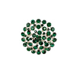 Round Crystal Floral Bunch Brooch (1.75x1.75in)