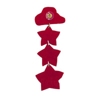 Patriotic USA Cowboy Hat & Dangling Stars Beaded Earrings (3x1.25in)