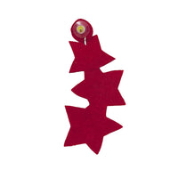Patriotic USA Triple Tiered Star Beaded Earrings (4x1.75in)