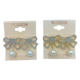 Blossom Bow & Pearl Dangle Earrings