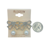 Blossom Bow & Pearl Dangle Earrings