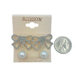 Blossom Bow & Pearl Dangle Earrings