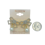 Blossom Bow & Pearl Dangle Earrings