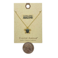 Genuine Abalone Turtle Pendant Necklce (18+3in)