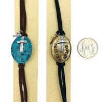 Amazing Grace Cross Etch Toggle Clasp Bracelet (1.25x1in)(7+1in)