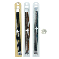 Faith Leather Magnetic Clasp Bracelet - 4 Colors (7.75in)