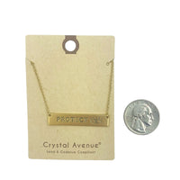 Evil Eye Protect Bar Necklace in Matte Gold (1.6x0.25in) (16+3in)