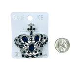 Royal Crown w/ Cross Top Pin Brooch - 10 Colors Available (06626)(2x2in)