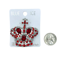 Royal Crown w/ Cross Top Pin Brooch - 10 Colors Available (06626)(2x2in)