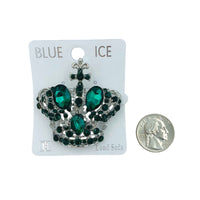 Royal Crown w/ Cross Top Pin Brooch - 10 Colors Available (06626)(2x2in)