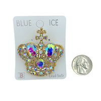 Royal Crown w/ Cross Top Pin Brooch - 10 Colors Available (06626)(2x2in)