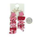 Santa Baby Christmas Themed Beaded Earrings (1Wx3.25inL)