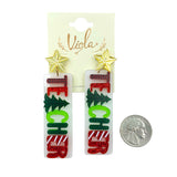Teacher Christmas Themed Acrylic Dangle Earrings