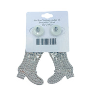 Beaded Cowboy Boot Earrings in 2 Colors - Boots, Crystal Avenue (1.4x2.8in)