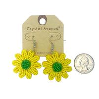 Seed Bead Daisy Flower Earrings - Available in 4 Color (1.25x2.25in)