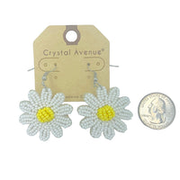 Seed Bead Daisy Flower Earrings - Available in 4 Color (1.25x2.25in)