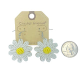 Seed Bead Daisy Flower Earrings - Available in 4 Color (1.25x2.25in)