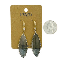 Crystal Marquise Shaped Dangled Earrings - 3 Colors Available (0.6x2.25in)