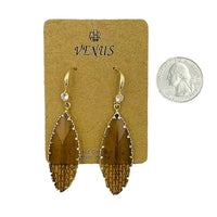 Crystal Marquise Shaped Dangled Earrings - 3 Colors Available (0.6x2.25in)