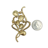 Crystal Burst Bouquet Leaf Shape Brooch Pin (1.75x3in)