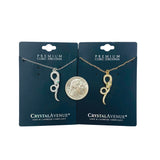 Cubic Zirconia Spiral Snake Necklace Rhodium or Gold Plated (18+2in)(0.4x1.25in)