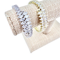Marquise Cut Cubic Zirconia Memory Wire Bracelet