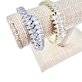 Marquise Cut Cubic Zirconia Memory Wire Bracelet