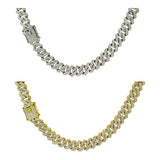 12mm Iced Cuban Link Chain in Silver or Gold (20in)