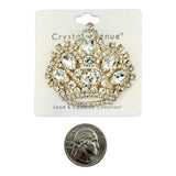 Rhinestone Mixed Shaped Crown Brooch Pin (2x1.75in)
