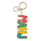 "MAHJ" Mahjong Themed Beaded Keychain (1.75X5in)