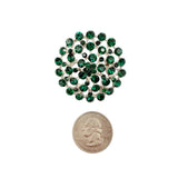 Round Crystal Floral Bunch Brooch (1.75x1.75in)