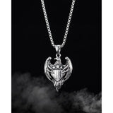 Stainless Steel American Eagle Shield Necklace, 24 inch (1.25x2.0in)