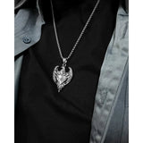 Stainless Steel American Eagle Shield Necklace, 24 inch (1.25x2.0in)
