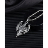 Stainless Steel American Eagle Shield Necklace, 24 inch (1.25x2.0in)