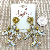 Airplane Seed Bead Earrings (2x2.75)