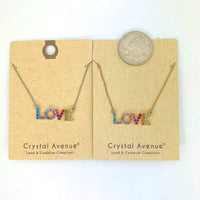 Rainbow Love Necklace in Rhodium or Gold Plated (0.55x0.55in) (18+3in)