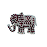 Rhinestone Studded Elephant Pin Brooch - 4 Colors (06368)(1.6x1.0in)
