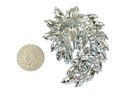 Peacock Train Shaped Rhinestone Burst Brooch Pin - 14 Colors (06233)(2.25x2.5in)