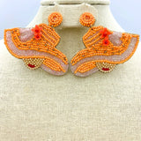 Horse Racing Derby Hat Seed Bead Earrings - Beaded (3x2.25in)