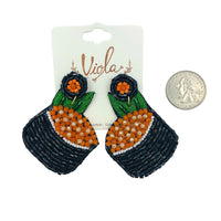 Beaded Sushi Seed Bead Earrings (1.5x2.25in)