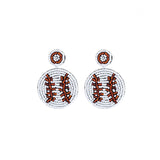 Beaded Baseball Earrings (1.5x2.0in)