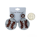 Beaded Baseball Earrings (1.5x2.0in)